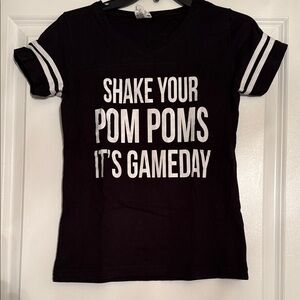 Black 'Shake Your Pom Poms It's Gameday' Graphic Tee